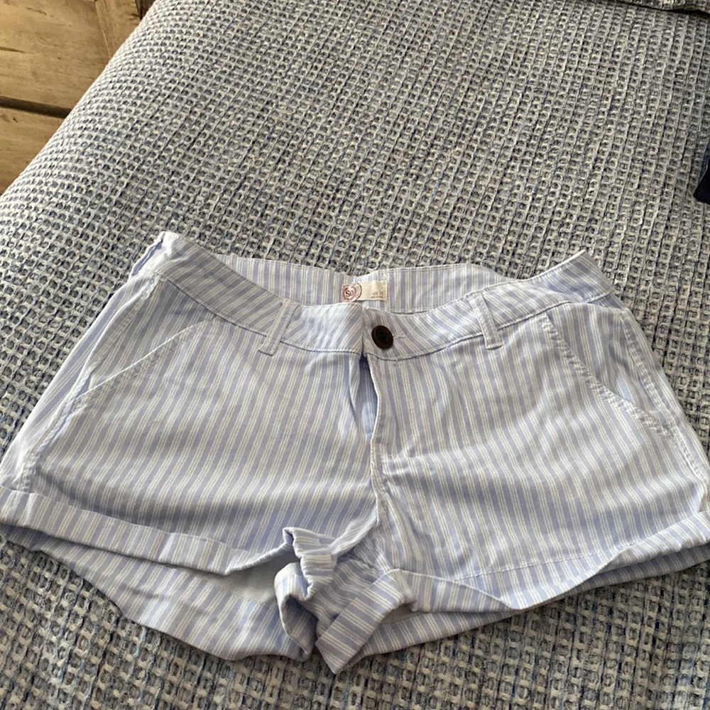 SO shorts light blue and white stripes